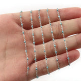 1 Meter Silver Plated Beads Chain Necklace Rosary Chains