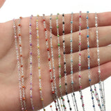 1 Meter Silver Plated Beads Chain Necklace Rosary Chains