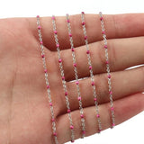 1 Meter Silver Plated Beads Chain Necklace Rosary Chains
