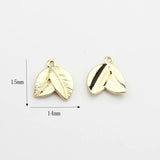 10pcs Flower Leaf Pendant Metal Alloy DIY Earring Bracelet Necklace Fittings