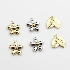 10pcs Flower Leaf Pendant Metal Alloy DIY Earring Bracelet Necklace Fittings