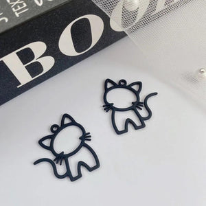 10pcs Cartoon Cat Pendant Charms for DIY Jewelry Making