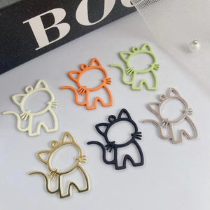 10pcs Cartoon Cat Pendant Charms for DIY Jewelry Making