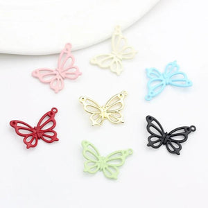 10pcs Hollow Butterfly Pendant DIY Earring Bracelet Necklace Fittings