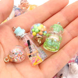 10Pcs Mix Glass Bottles Earring Charms DIY Keychain Pendant for Jewelry Making