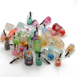 10Pcs Mix Glass Bottles Earring Charms DIY Keychain Pendant for Jewelry Making