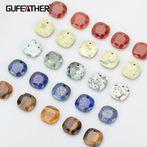 2pcs Natural Stone Charms for DIY Jewelry Making