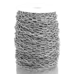 1M Stainless Steel Oval Twist Cable Chain Heavy Circle Textured DIY Chains