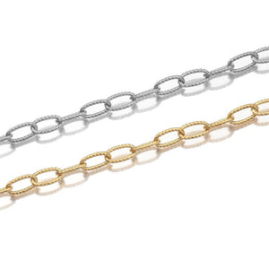 1M Stainless Steel Oval Twist Cable Chain Heavy Circle Textured DIY Chains