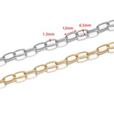 1M Stainless Steel Oval Twist Cable Chain Heavy Circle Textured DIY Chains