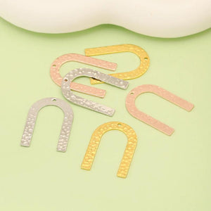 10Pcs Bumpy U Shape Charms Jewelry Accessories Brass Parts DIY Making