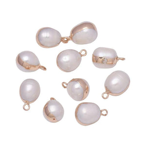 2Pcs Freshwater Cultured Pearl Charms for Jewelry Making