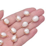 2Pcs Freshwater Cultured Pearl Charms for Jewelry Making