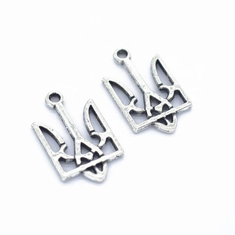 100 Pcs Ukrainian Symbol Pendants - Ukraine Remembrances Jewelry