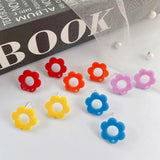 10pcs Flower Stud Earrings Base Acrylic Hollow Earring Settings
