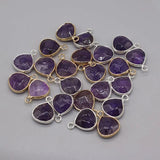4PC Amethyst Silver Rim Pendant, Jewelry Making DIY Accessories