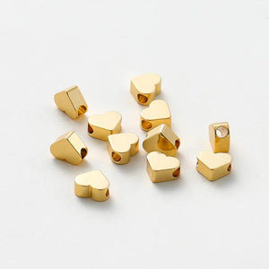 20Pcs Heart Spacer Beads 5x6mm for DIY Bracelet Necklace Jewelry Making
