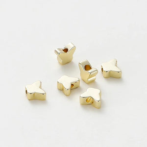 20Pcs Butterfly Spacer Beads 14K/18K 5x6mm Silver Plated DIY Jewelry Making