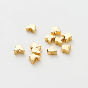 20Pcs Butterfly Spacer Beads 14K/18K 5x6mm Silver Plated DIY Jewelry Making