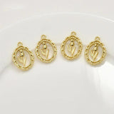 14K Hollow Flower Pendant for Jewelry DIY