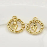 14K Hollow Flower Pendant for Jewelry DIY