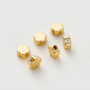 20Pcs Spacer Beads 14K/18K Plated Brass 6mm Flowers Bead DIY Jewelry Making