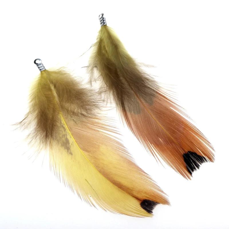 10pcs/Lot Colorful Dot Feather Tassel Pendant for Jewelry Making
