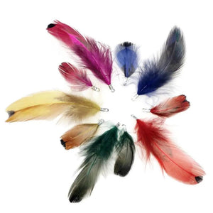 10pcs/Lot Colorful Dot Feather Tassel Pendant for Jewelry Making