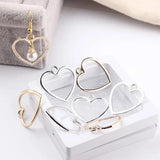 Alloy Heart Kc K Plated Eardrop Pendant Necklace Earring Charms