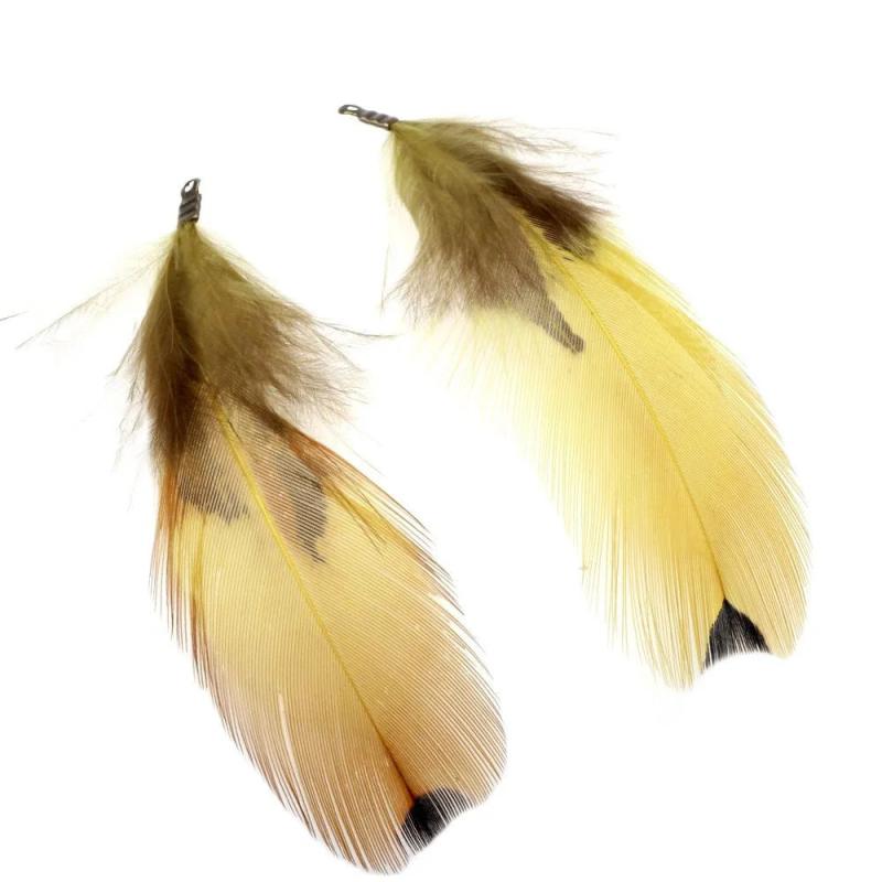 10pcs Colorful Dot Feather Tassel Clips DIY Necklace Earring