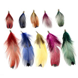 10pcs Colorful Dot Feather Tassel Clips DIY Necklace Earring