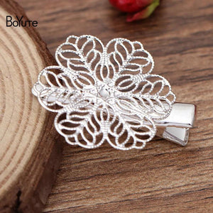 BoYuTe 27MM Filigree Flower 35MM Hair Clips DIY Hair Accessories