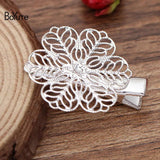 BoYuTe 27MM Filigree Flower 35MM Hair Clips DIY Hair Accessories