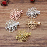 BoYuTe 27MM Filigree Flower 35MM Hair Clips DIY Hair Accessories