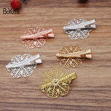 BoYuTe 27MM Filigree Flower 35MM Hair Clips DIY Hair Accessories