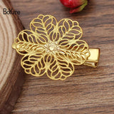 BoYuTe 27MM Filigree Flower 35MM Hair Clips DIY Hair Accessories