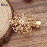 BoYuTe 27MM Filigree Flower 35MM Hair Clips DIY Hair Accessories