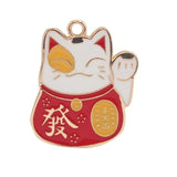 10Pcs Fortune Cat Bell Pendant for DIY Jewelry Making