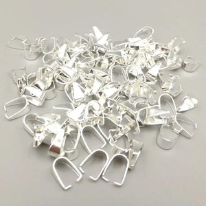 50pcs Silver Copper Necklace Clamp Jewelry Clasps DIY Accessories