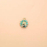 10Pcs Lovely Bee Flower Charms Enamel Pendant for DIY Earrings Jewelry Making