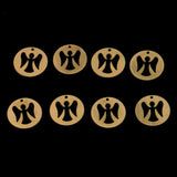 Brass Laser Cutting Hollow Angel Round Pendant 20.2*1mm