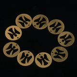 Brass Laser Cutting Hollow Angel Round Pendant 20.2*1mm