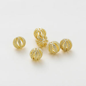 2Pcs 12mm Spacer Beads Silver Plated Brass DIY Jewelry Making Supplies
