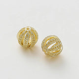 2Pcs 12mm Spacer Beads Silver Plated Brass DIY Jewelry Making Supplies