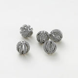 2Pcs 12mm Spacer Beads Silver Plated Brass DIY Jewelry Making Supplies