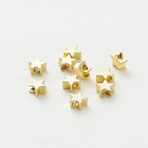 20pcs Star Shape Beads Bracelet Spacer for DIY Jewelry 14K/18K Plated