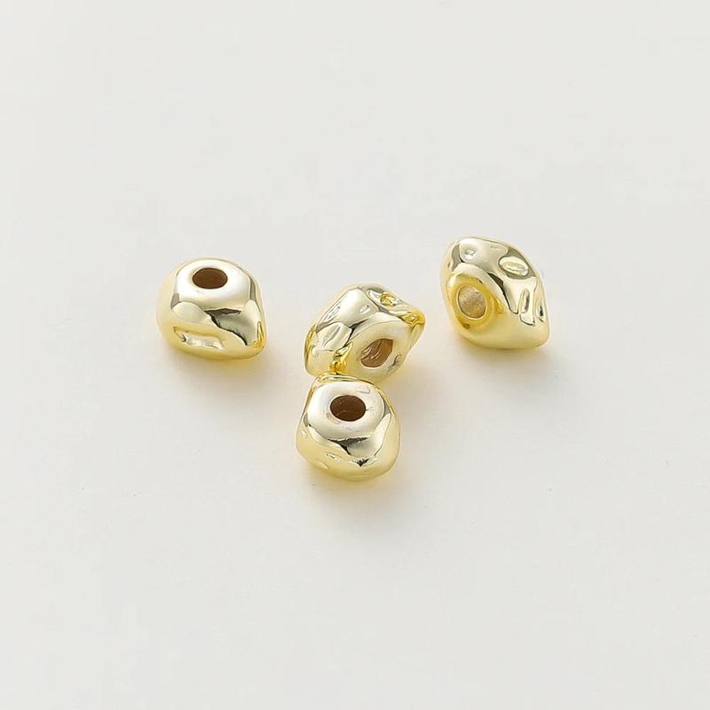 10Pcs Spacer Beads 14K/18K Plated Big Hole for DIY Bracelet Necklace