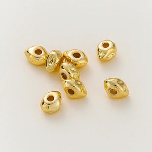 10Pcs Spacer Beads 14K/18K Plated Big Hole for DIY Bracelet Necklace