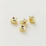 10Pcs Spacer Beads 14K/18K Plated Big Hole for DIY Bracelet Necklace