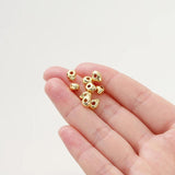 10Pcs Spacer Beads 14K/18K Plated Big Hole for DIY Bracelet Necklace